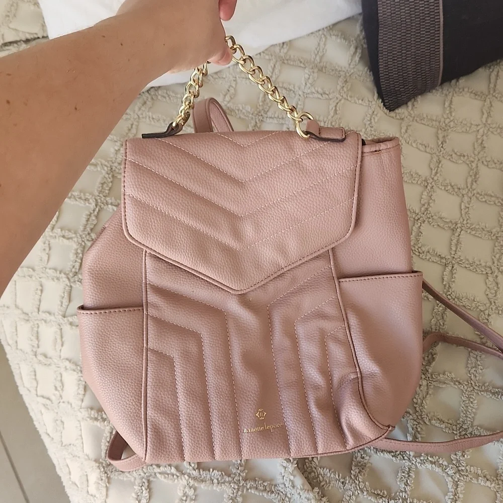 Nanette Lapore Pink Gold Detail Backpack